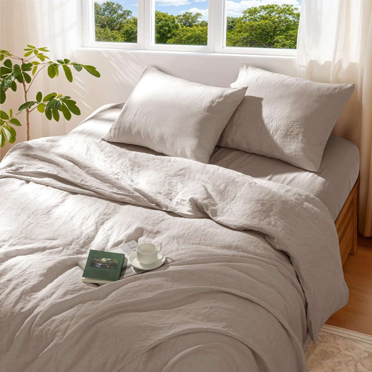 100% Pure Linen Duvet Cover Set 3 Pcs Soft Comforter Cover Sets