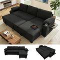 93" L Shaped Sleeper Sofa Bed, Pull Out Sectional Couch with Storage Chaise/Reclining Backrest, Sectional Couches