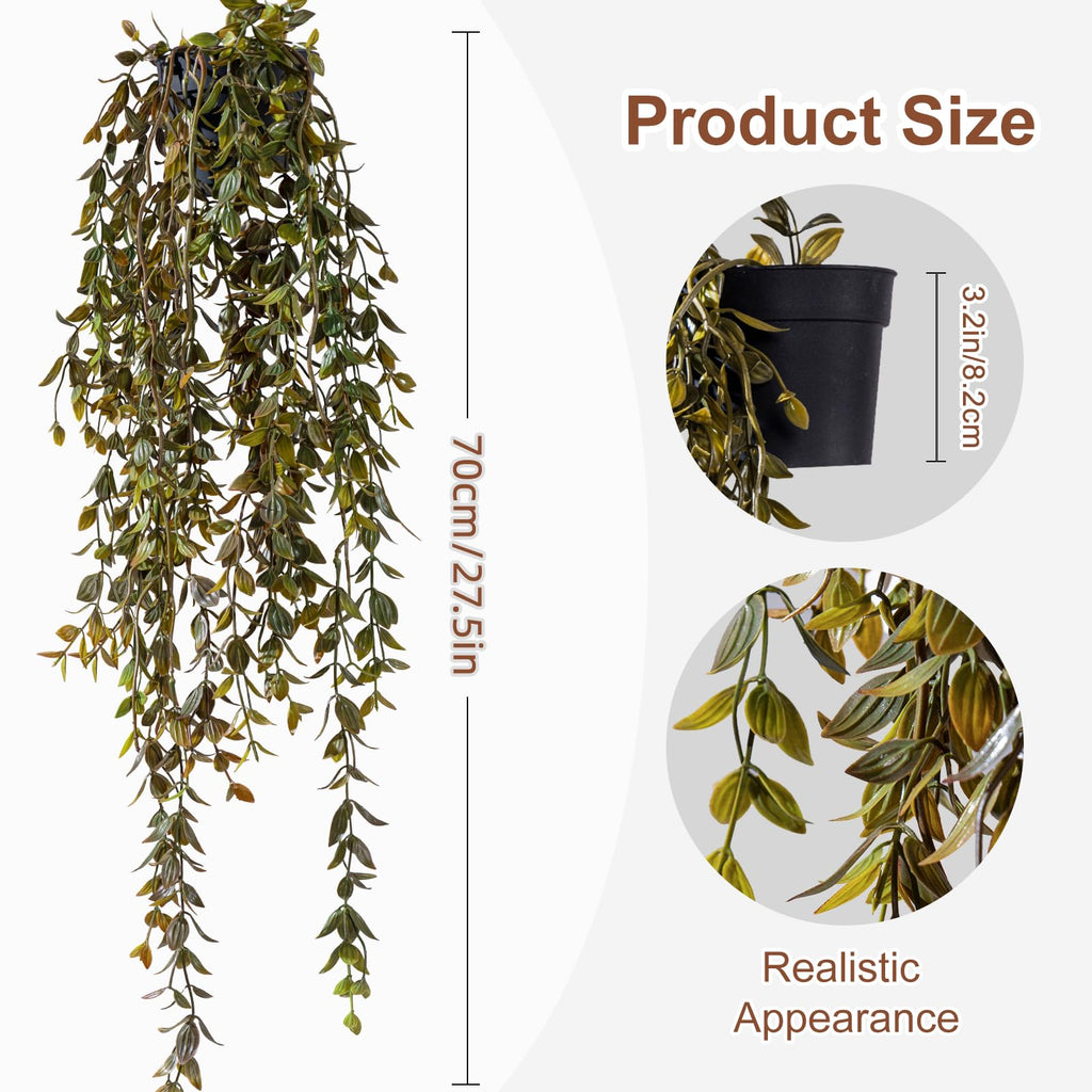 Artificial Hanging Plant 2 Pcs Faux Plant Ivy Vine Faux Eucalyptus Vines Fake Potted Greenery for Wall Living Room