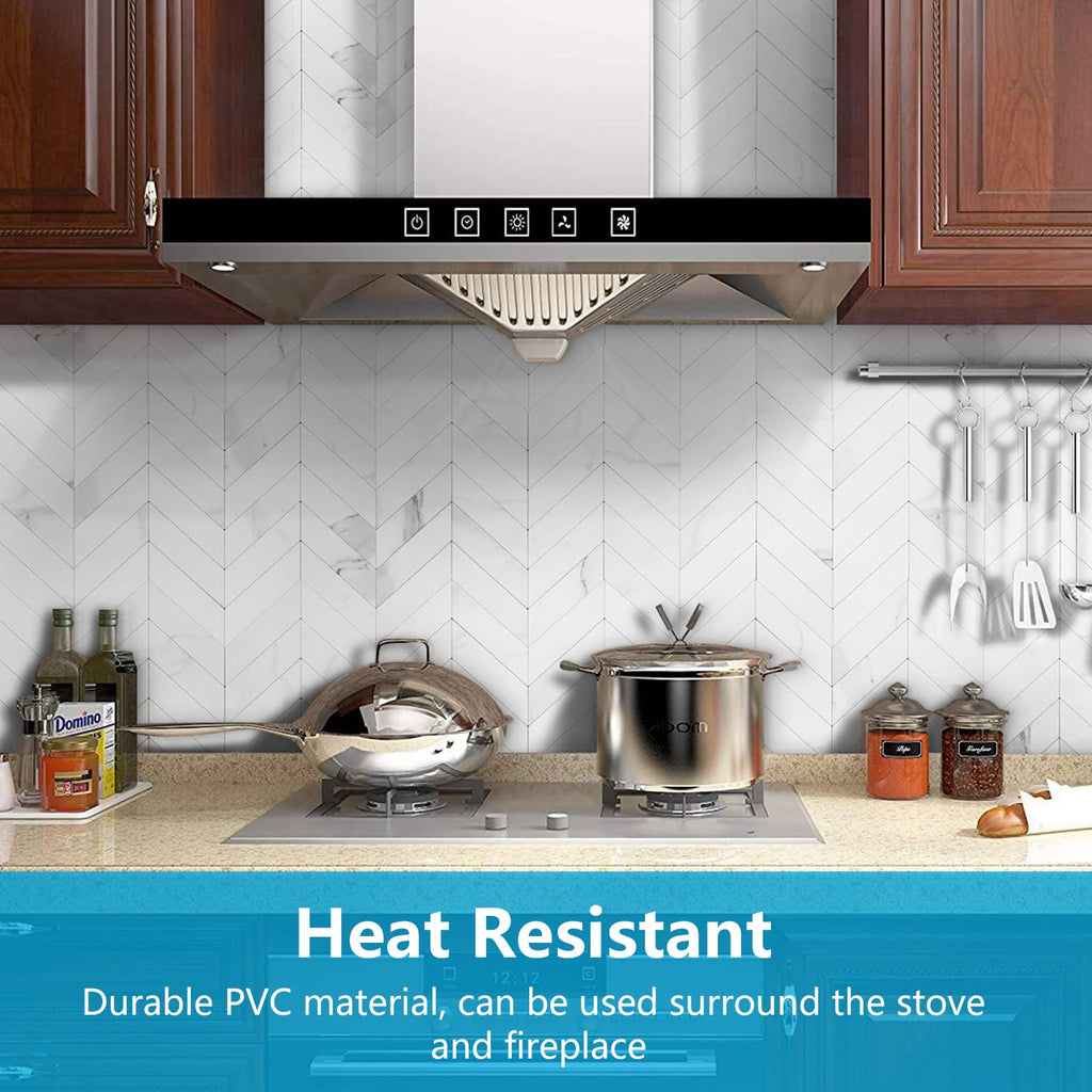 Herringbone Tile Peel and Stick Backsplash
