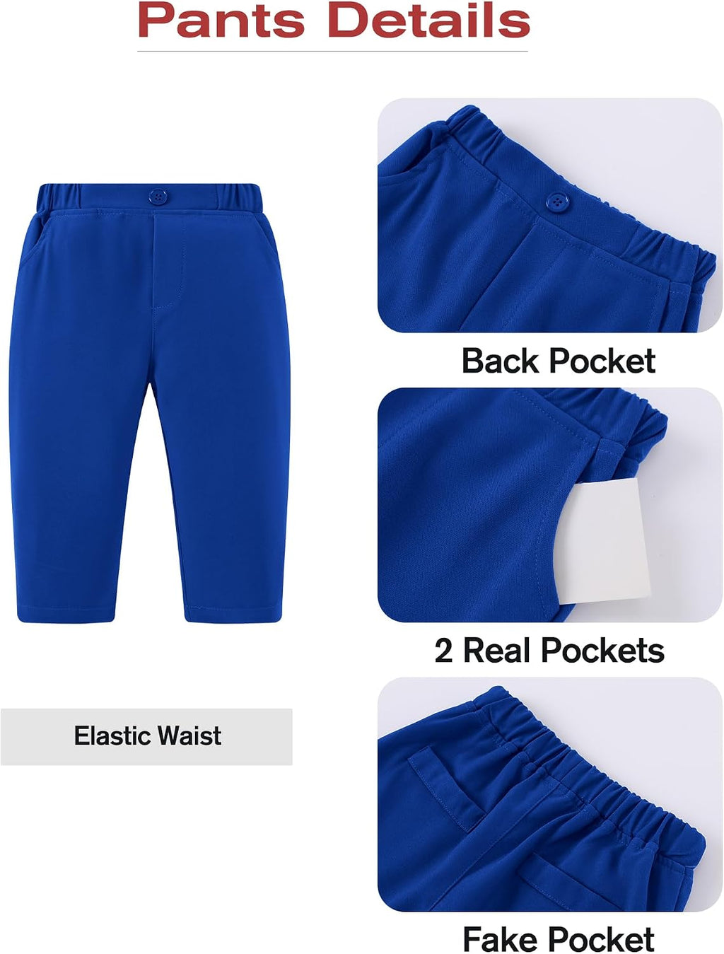 Toddler Boy Suit 5PCS Dress Clothes Formal Wedding Outfit Set