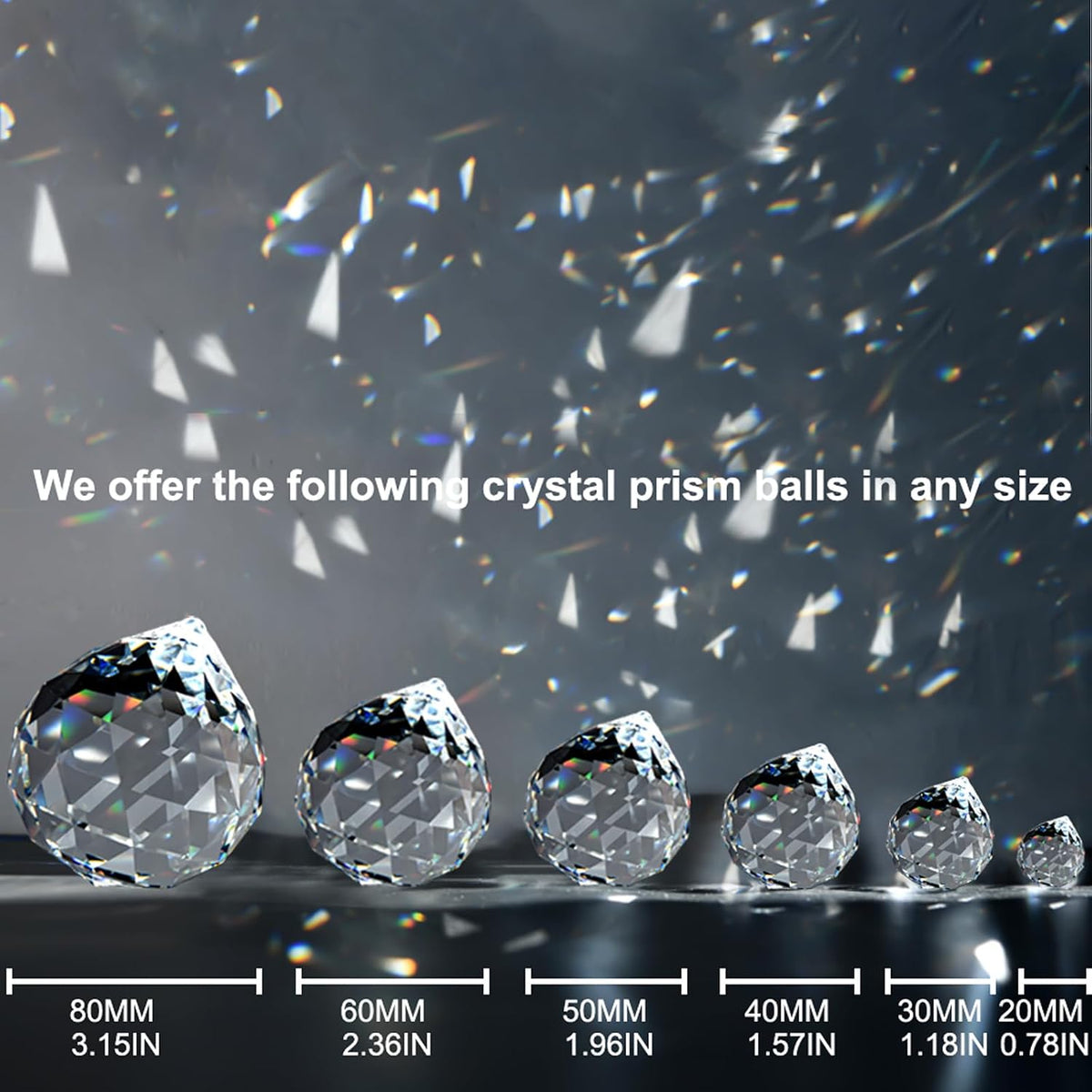 20mm Clear Crystal Ball Prism Sun Shine Catcher Rainbow Pendants Maker, Hanging Crystals Prisms for Windows