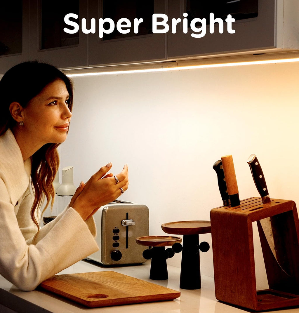 Under Cabinet Lighting Plug in, Linkable AC120V Super Bright 3CCT 3000/4000/5000K Ultra Slim Dimmable LED Counter