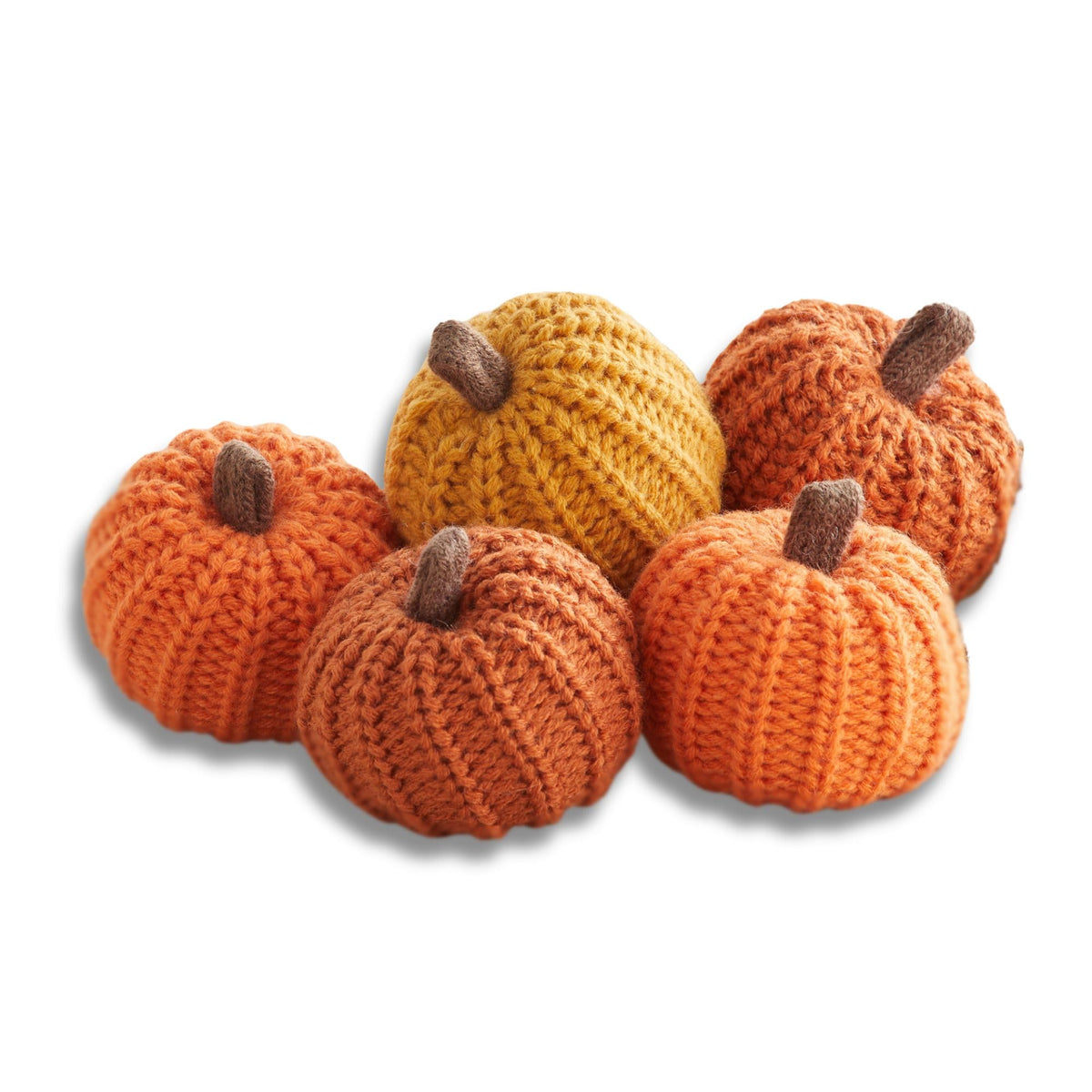 Mini Knit Pumpkins Set of 5 (Mini Orange Set)