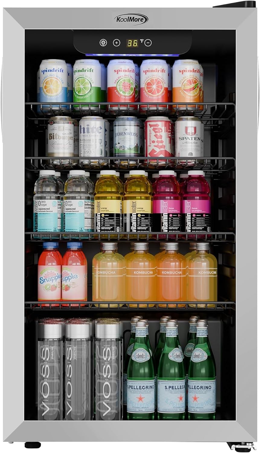 18 in. 3.2 Cu. Ft. Beverage Refrigerator Merchandiser with Stainless Steel Trim and Touch Panel For Soda