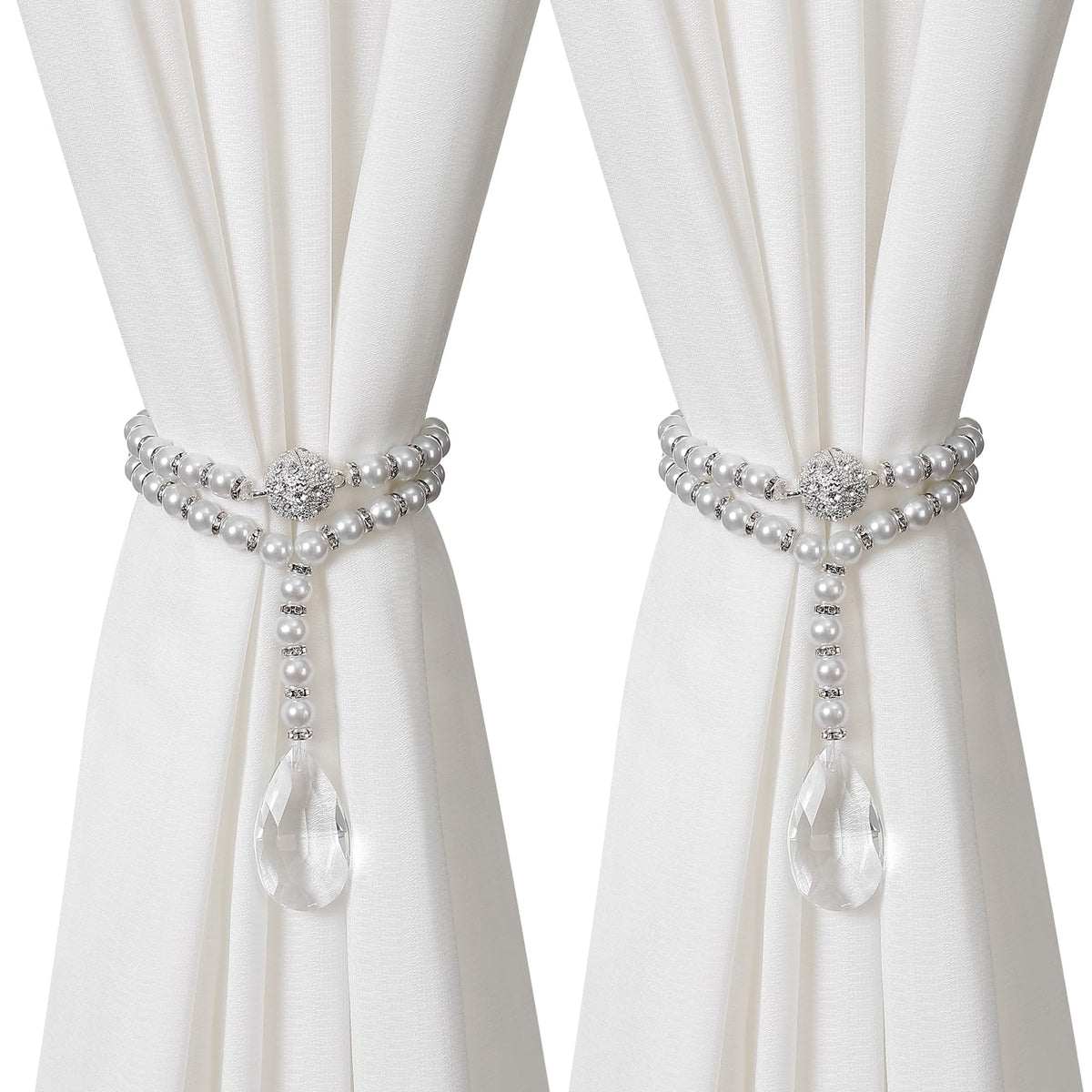 Luxury Pearl Beaded Magnetic Curtain Tieback, Pearl