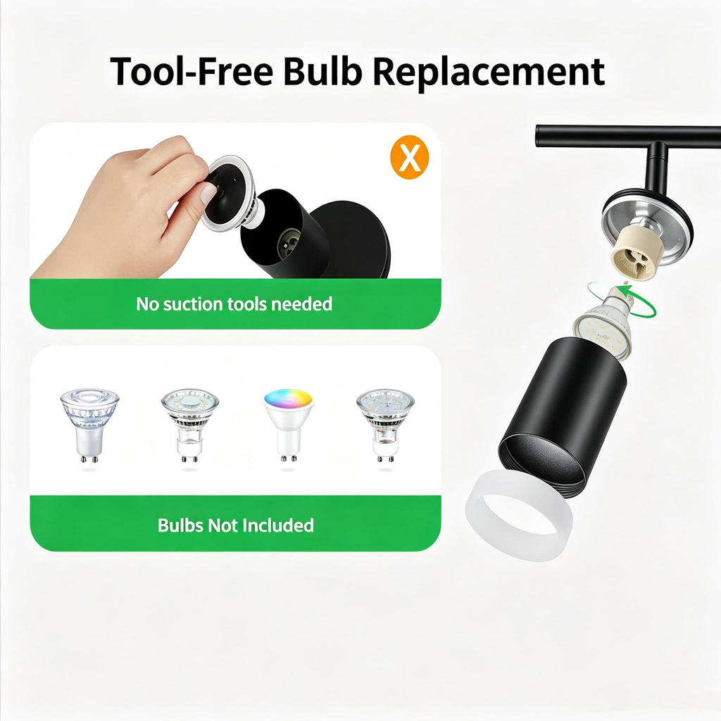 Ceiling Track Lighting Fixtures, Black Modern Led Track Light & Closet, 4.6 ft Long Flexible Adjustable