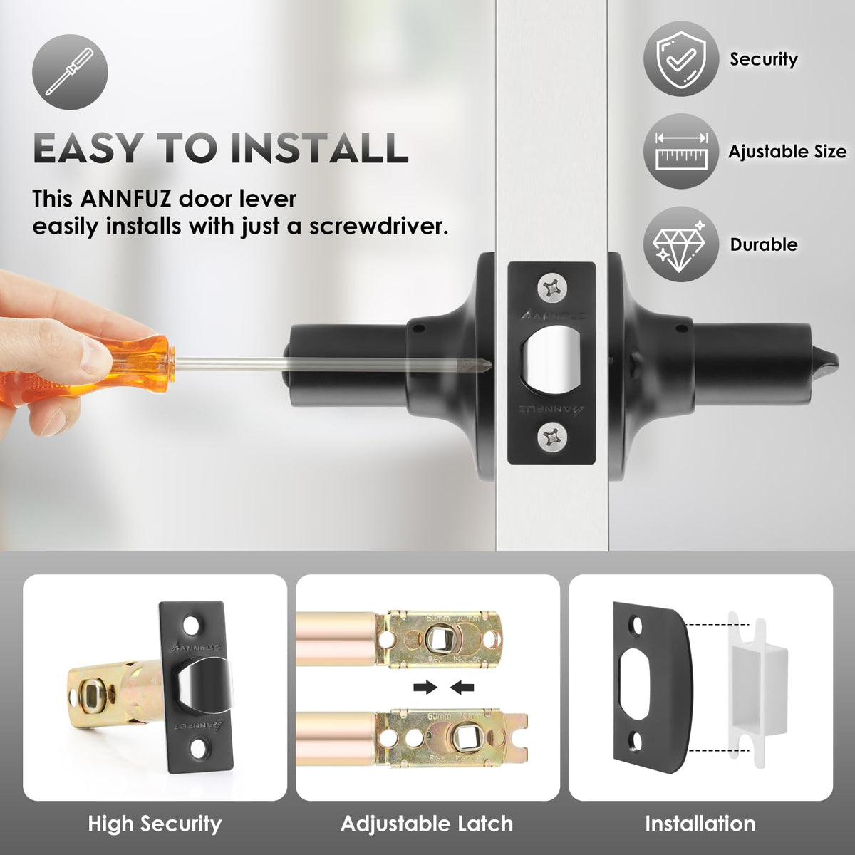 Privacy Keyless Bathroom Door Handle Lock Without Key