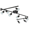 LED 8 Light Track Lighting Kit, 54.13'' Black 8 Way Ceiling Spot Lighting, Flexibly Rotatable Head, Track Light