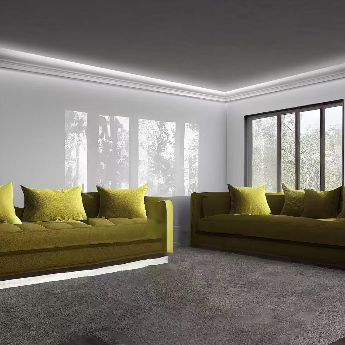 10 Pack 47.24′′(Total 39.4 Ft) Ceiling Crown Molding with LED Duct Kit