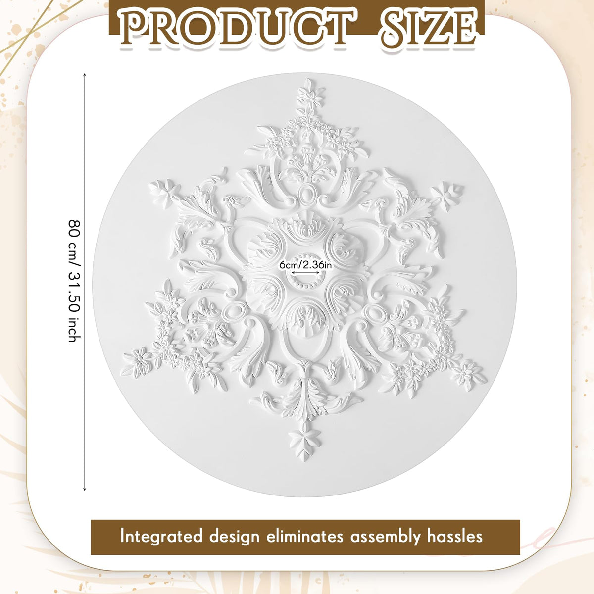 31.5 Inch Large Ceiling Medallion for Light Fixtures