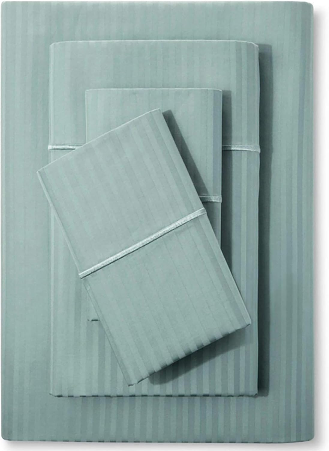 Stitch 500 TC Full Bed Sheet Set, 100% Cotton Soft Breathable Bedsheets, 4 Piece 18" Deep Pockets Sateen Weave