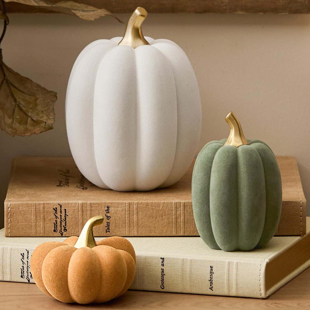 Fall Pumpkin Decor, Faux Artificial Pumpkin Table