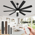 96" Ceiling Fan with LED Light and Remote - Black