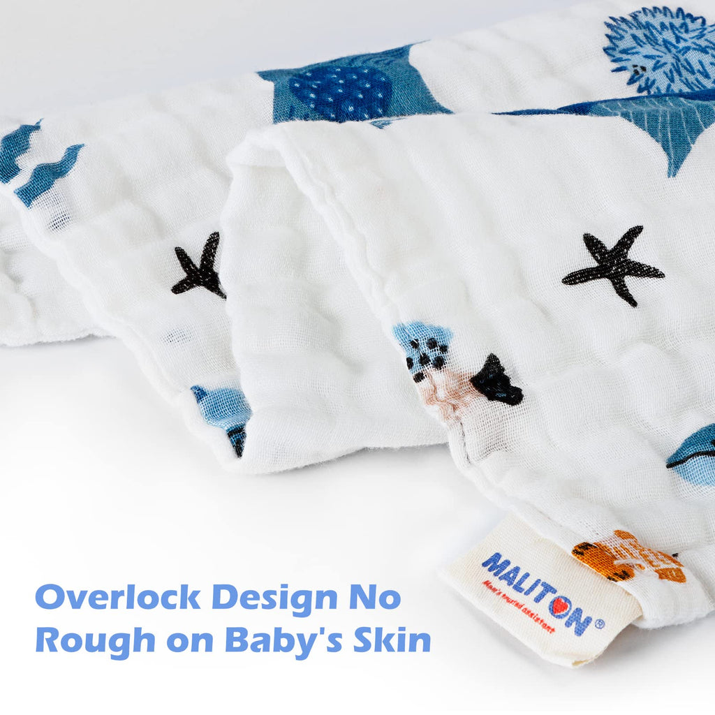Muslin Baby Burp Cloths 6 Pack Large 20''x10'' 100% Cotton Burp Rags Absorbent and Soft 6 Layers Muslin Cloth Baby