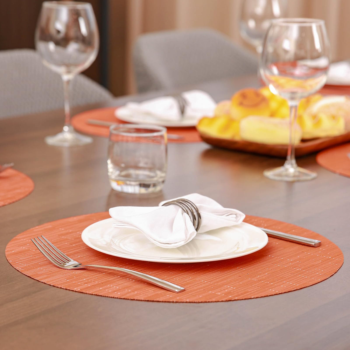 Fall Placemats Set of 8 Thanksgiving Table Mats Orange Place Mats