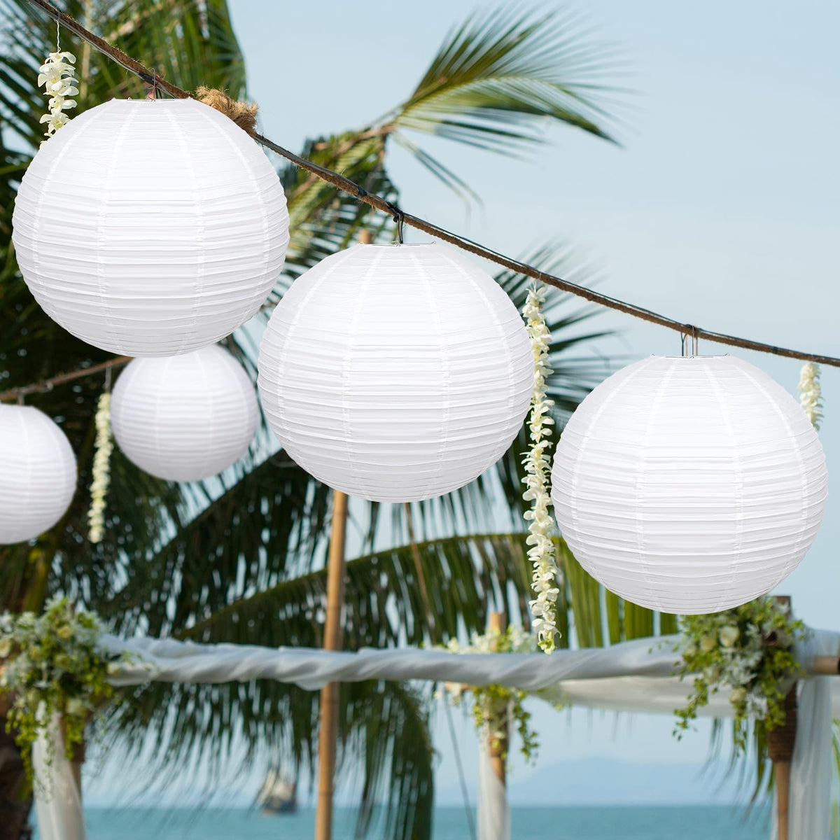 Inspired Noguchi Style 8 Pcs 30 Inch Jumbo Paper Lanterns Large Hanging Decor