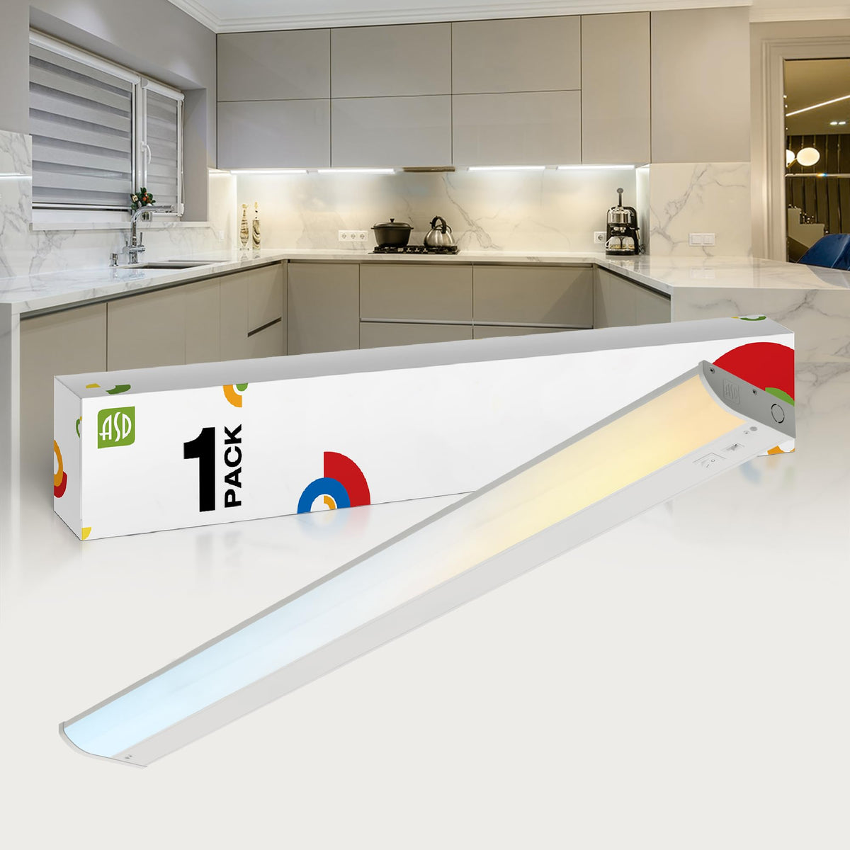 LED Under Cabinet Lighting, 32 inch 16W 1057 LM Dimmable Hardwired Under Cabinet Lights, 3000K Soft/4000K Cool/5000K
