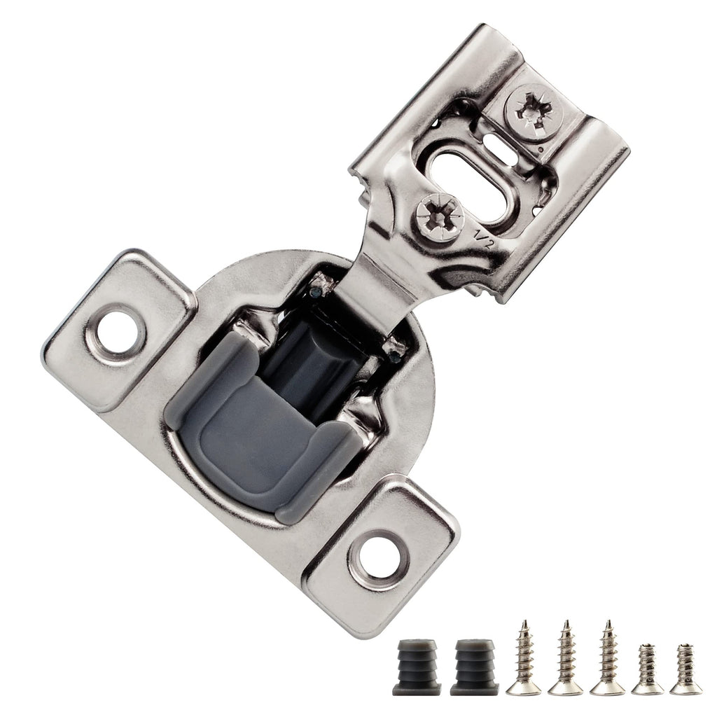 40 Pcs 1/2" Overlay Soft Close Cabinet Hinges 105° 3 Way Adjustable