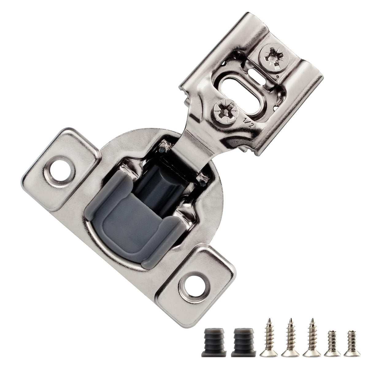 40 Pcs 1/2" Overlay Soft Close Cabinet Hinges 105° 3 Way Adjustable