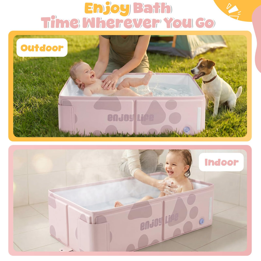 Travel Toddler Bathtub with Side Drain Plug