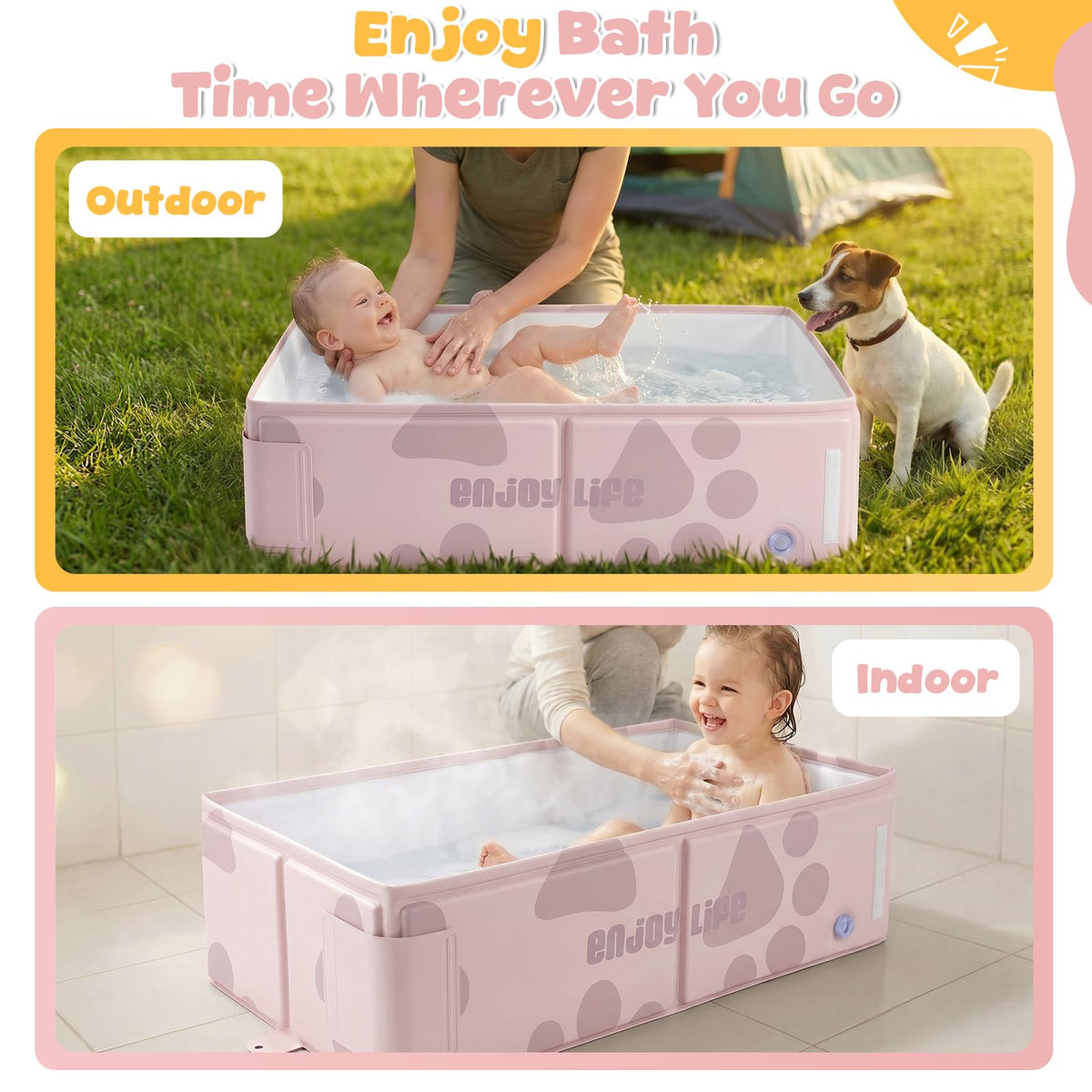 Travel Toddler Bathtub with Side Drain Plug