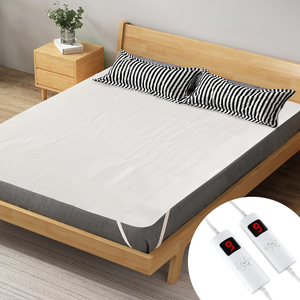 Heated Mattress Pad King Size, Zone Heating Electric Mattress Pad