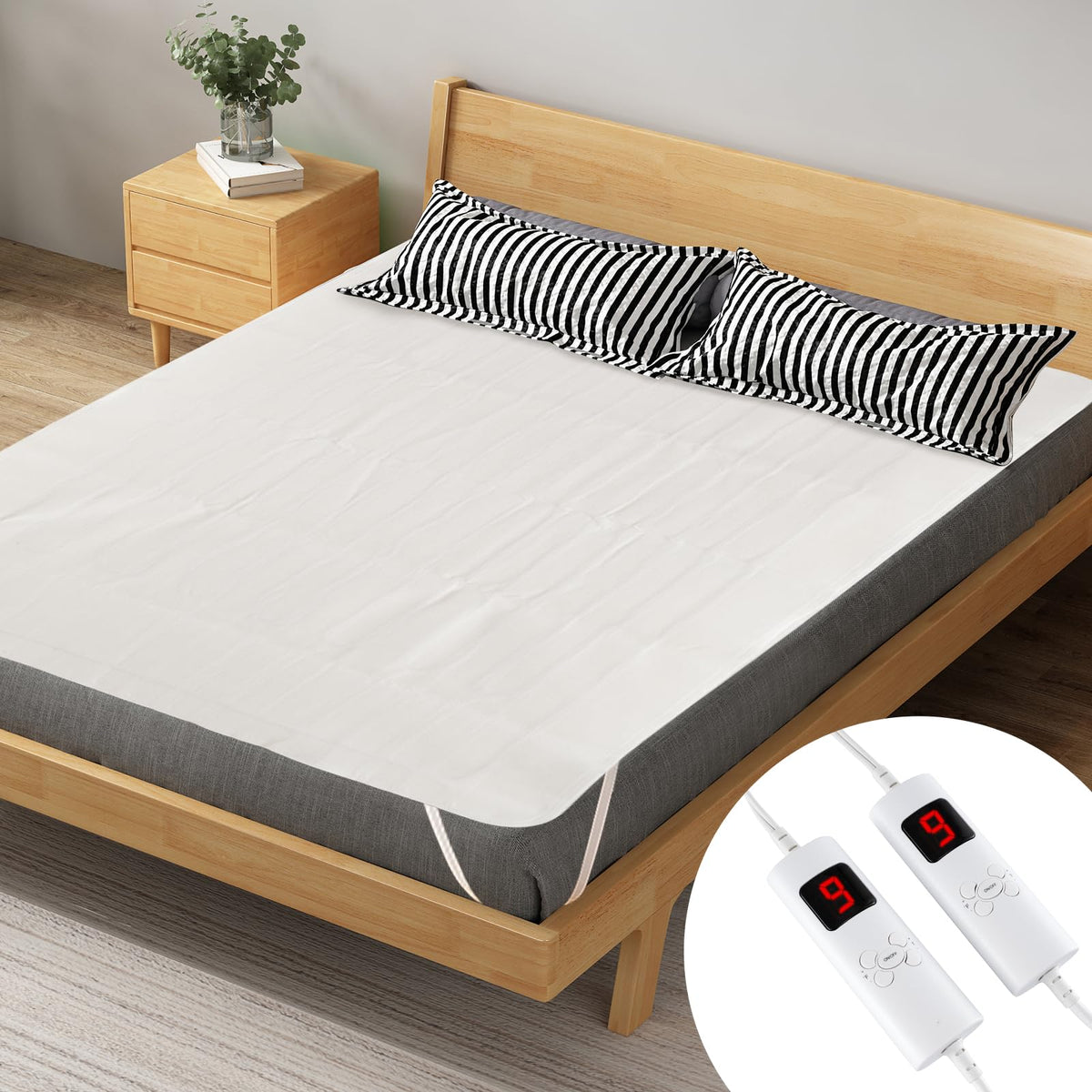 Heated Mattress Pad King Size, Zone Heating Electric Mattress Pad
