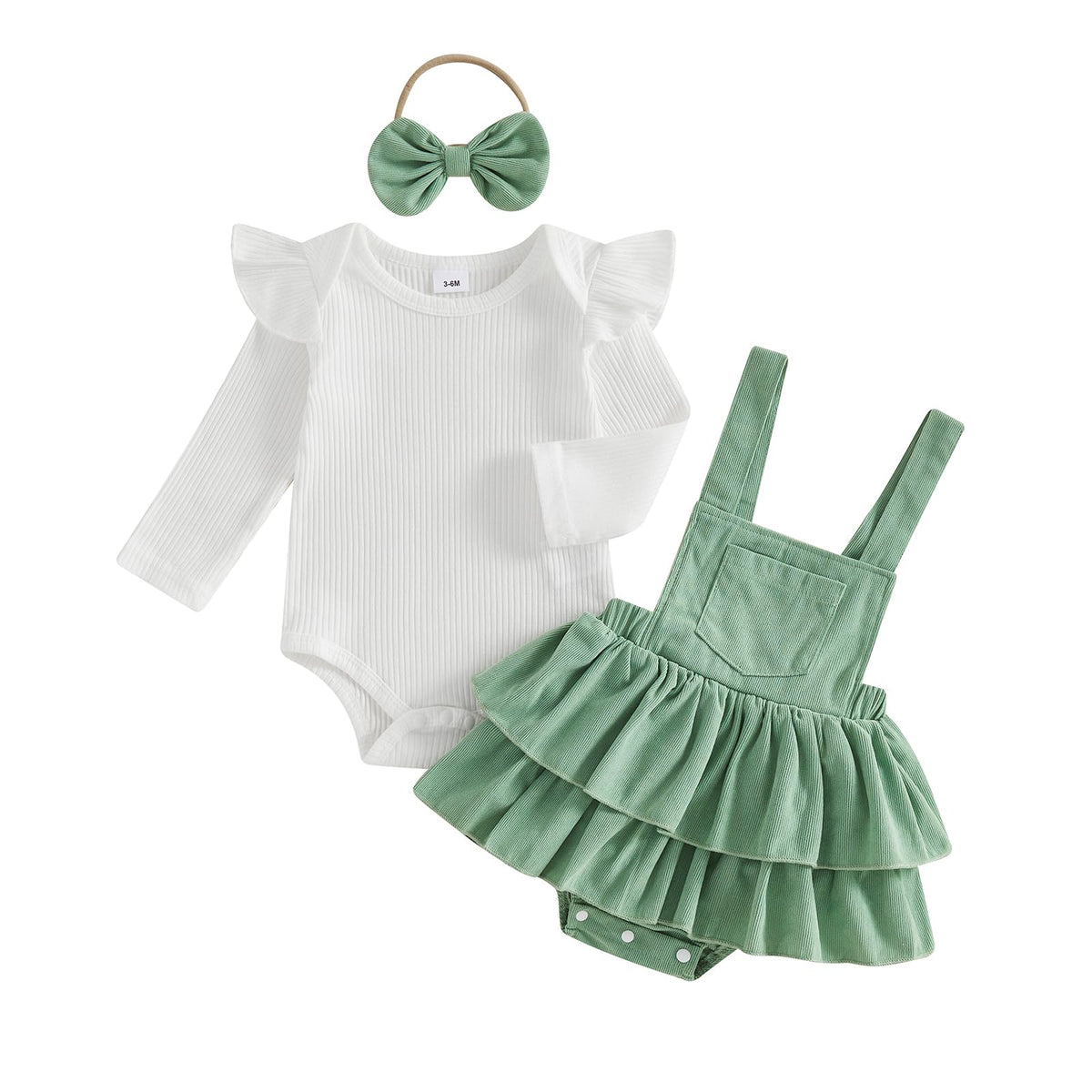 Baby Girl Fall Winter Romper Corduroy Overalls Dress Sets