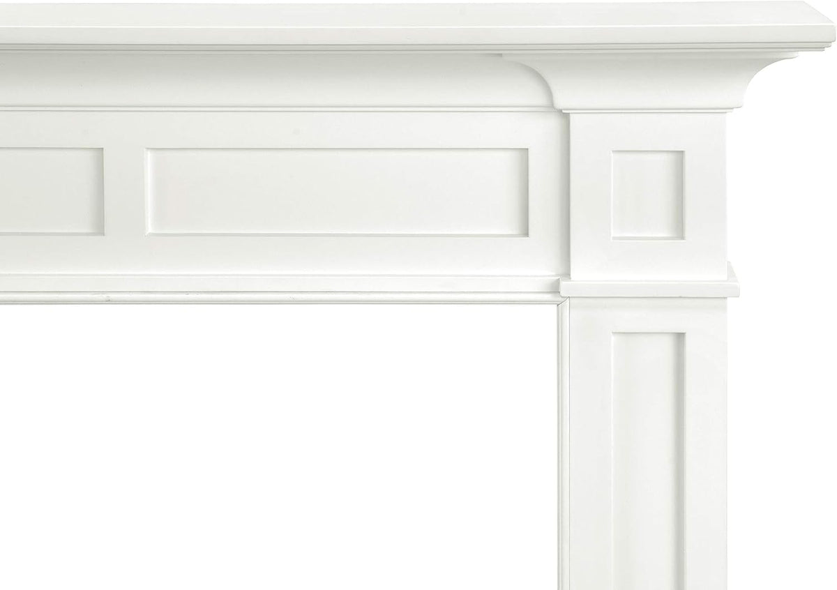 Furniture for Your Fireplace, Premium Grade A MDF Mantel Surround, Crisp White Paint, Interior Opening 48"