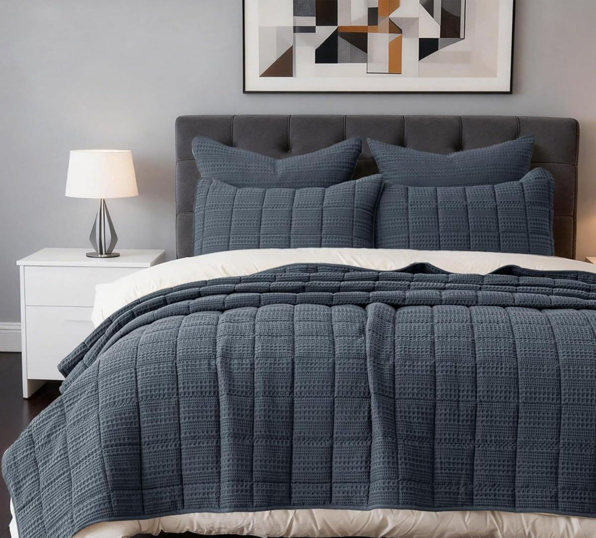 Quilt Set 120x120 Cotton Waffle Bedspread