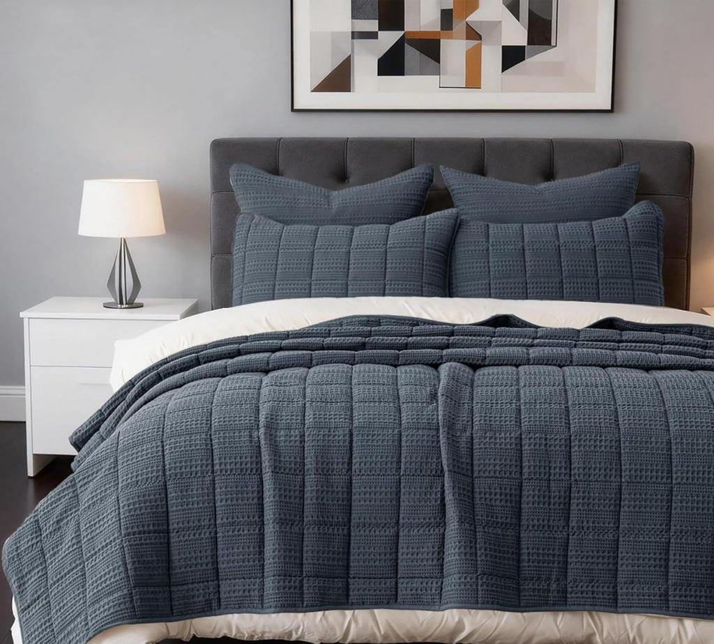 Quilt Set 120x120 Cotton Waffle Bedspread