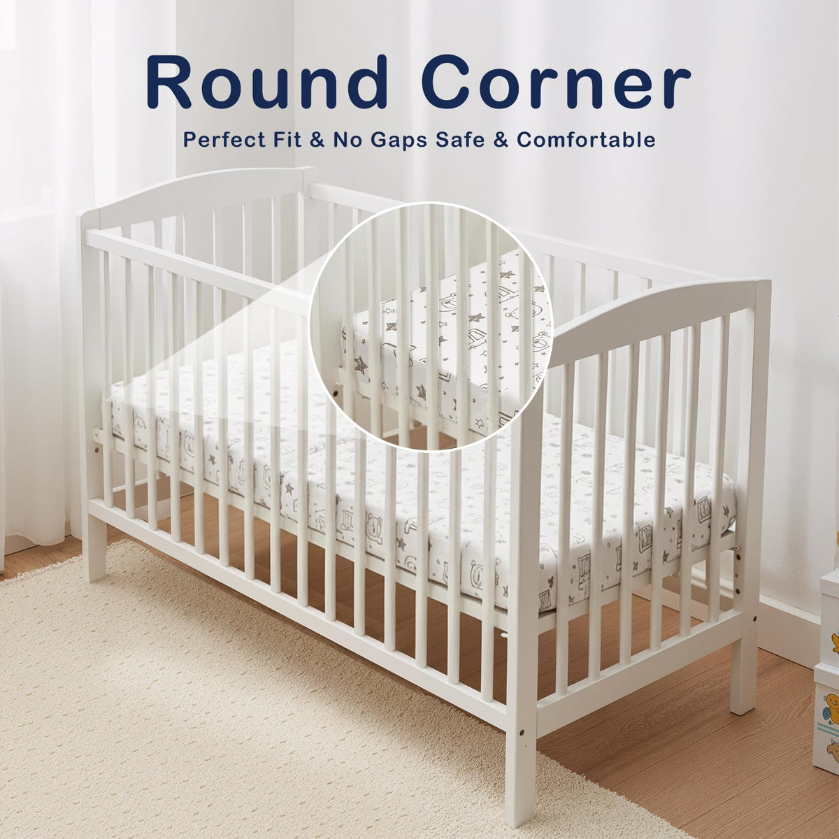 Trifold Play Yard Mattress 38'' x 26'' x 3'', Soft Baby Memory Foam Play Yard for Toddlers, Portable Mini