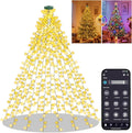 Smart Christmas Tree Lights, APP Control 6.56Ft 16 Lines String 400 LED Decorations Lights with Ring, DIY scenarios