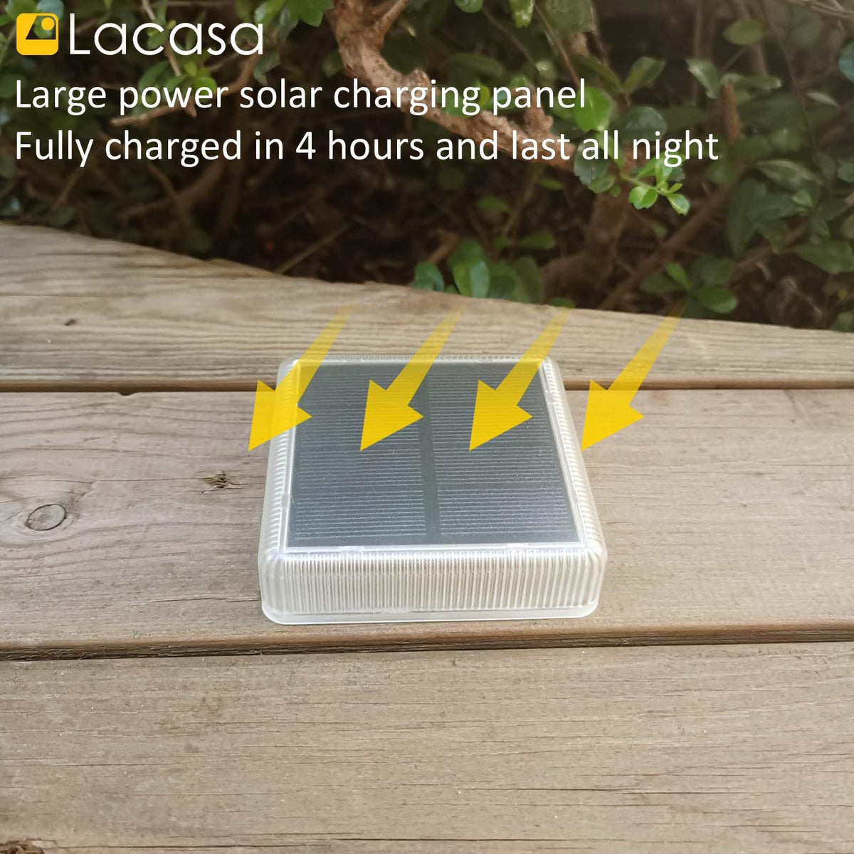 4-Pack Solar Dock Lights - Marine Blue Square LED Garden Deck Step Lights - Solar Powered, Dusk to Dawn for Yard