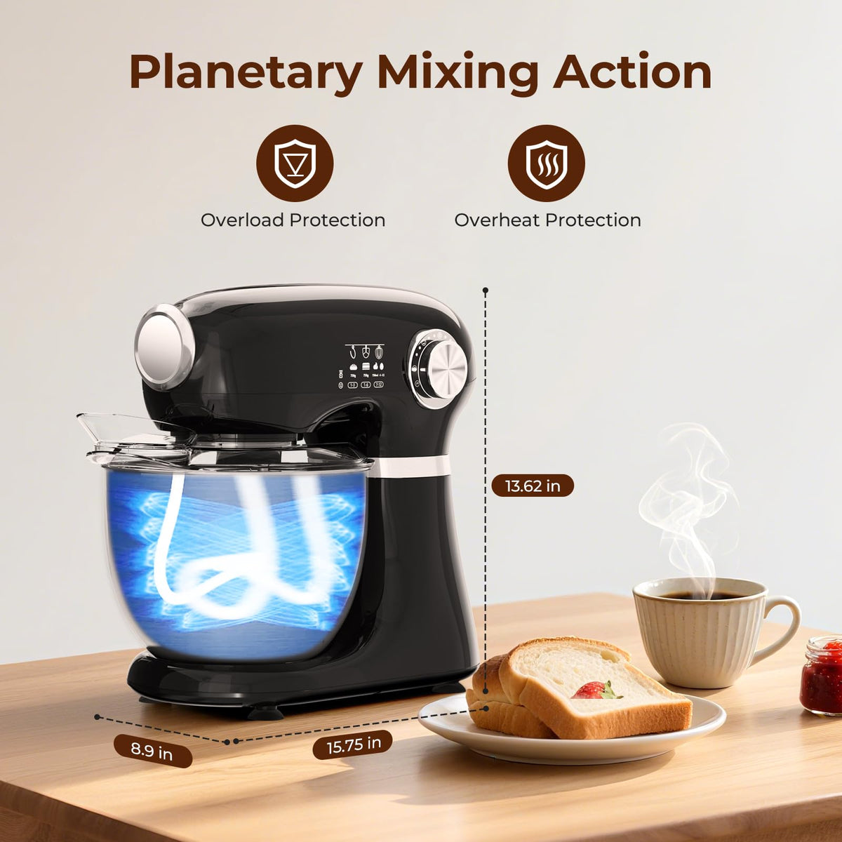 5.3 Quart Electric Stand Mixer With 12 Speed, Low Noise