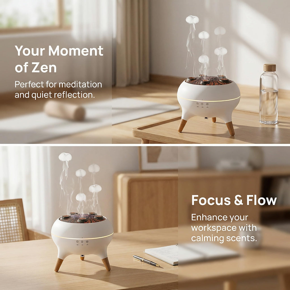 Jellyfish Essential Oil Diffuser, Music Sync Humidifier