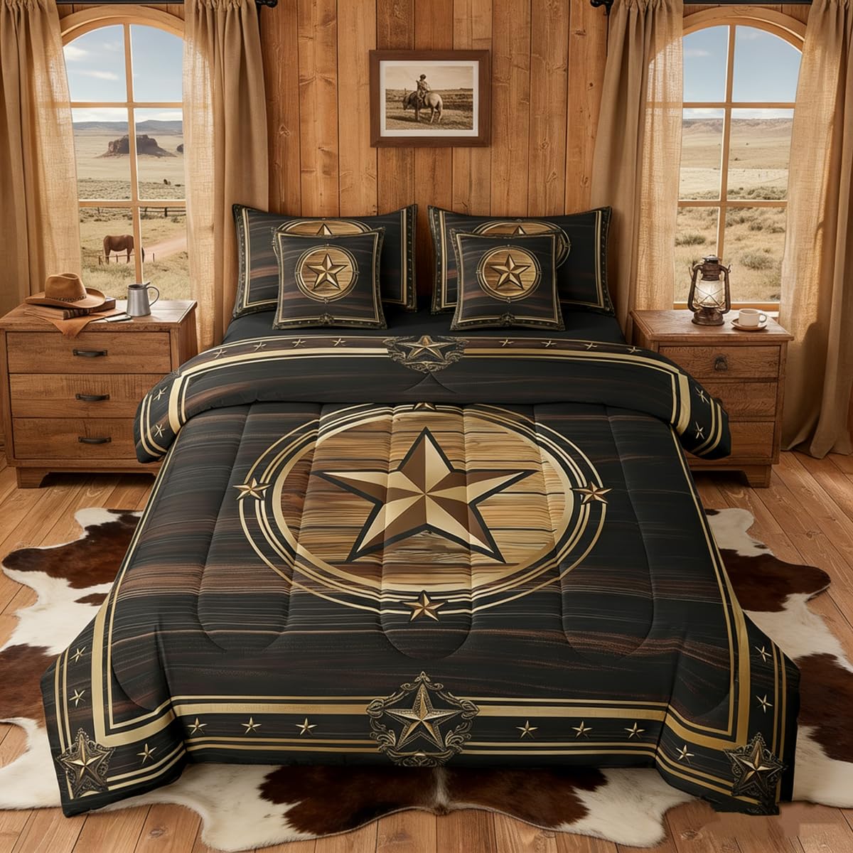 7 Piece Western Texas Star Comforter Set