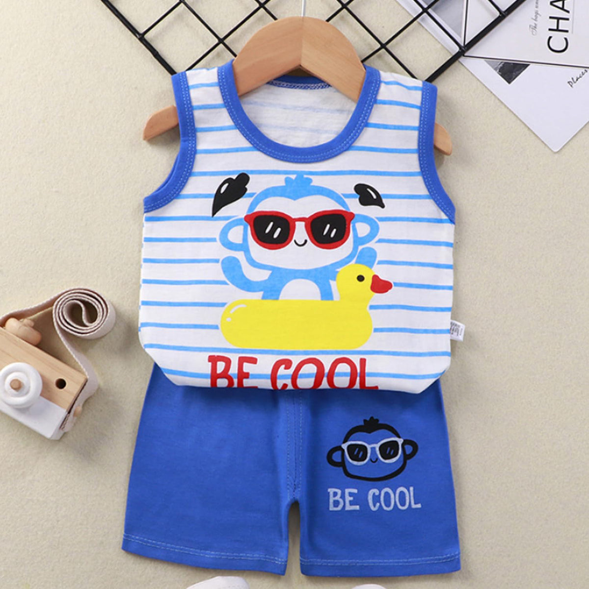 Toddler Boy 4pcs Tank Tops and Shorts Set Summer Outfits