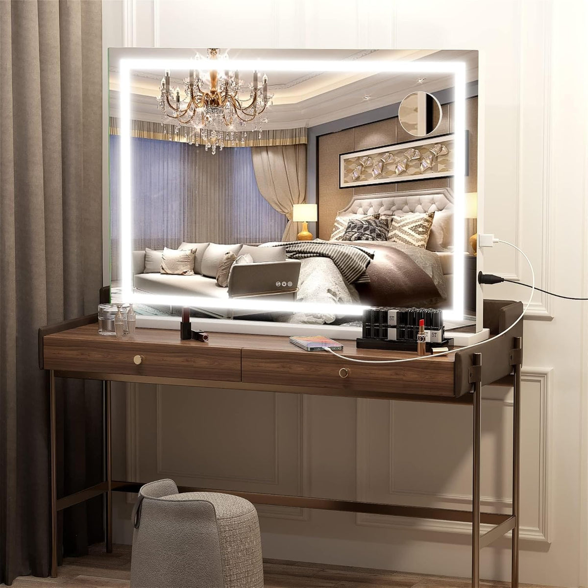 Vanity Mirror with Lights, 32" x 24" LED Makeup Mirror