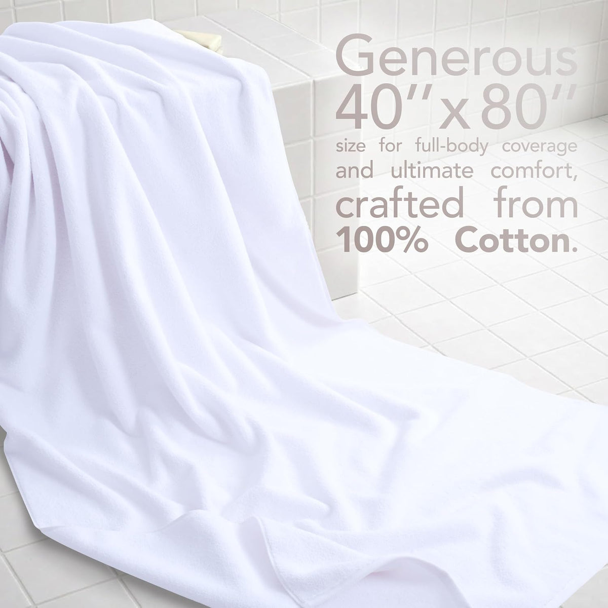 Soft Linen 100% Cotton Luxury Turkish Towels, 40x80 XL Bath Sheet | Soft Absorbent Quick Dry OEKO Tex Standard 100