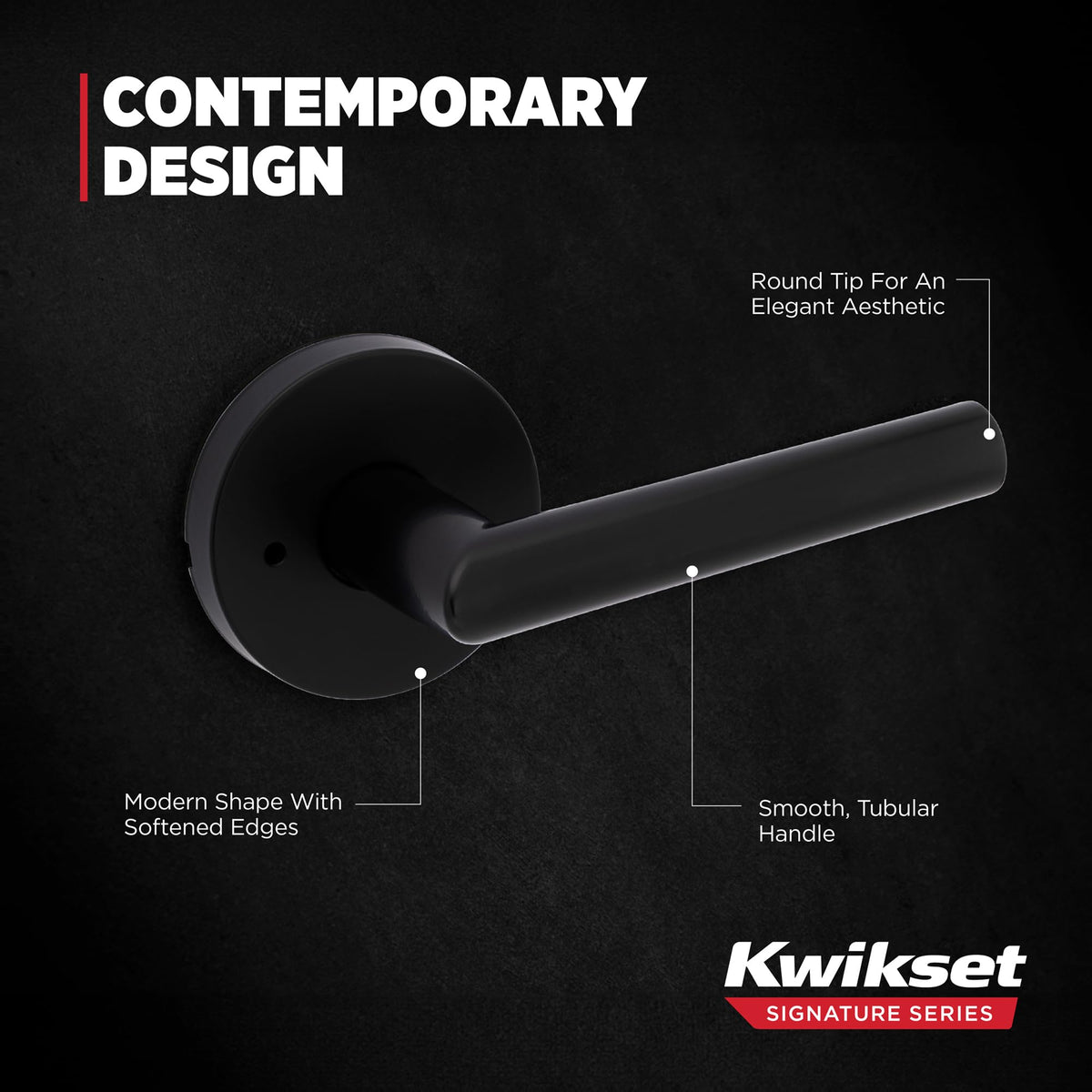 Milan Privacy Door Handle , Matte Black