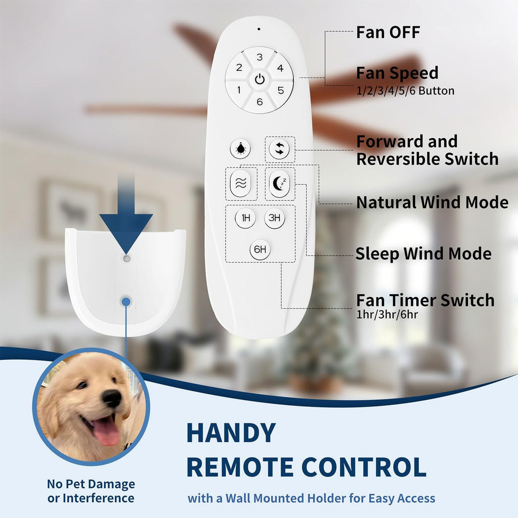 60" Indoor/Outdoor Ceiling Fan with Remote, No Light