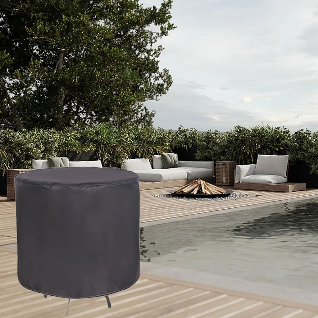 Patio Furniture Cover Set Round 59" D x 35" H, 420D Oxford Cloth Cover Waterproof, Heavy Duty Garden Furniture