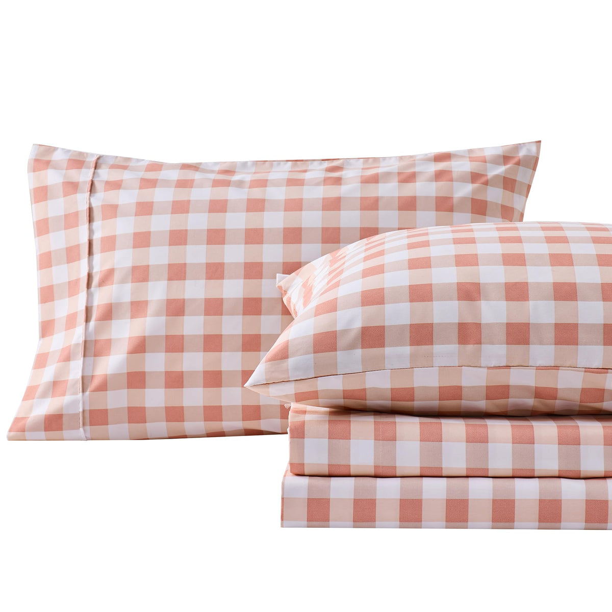 Gingham Microfiber Sheet Set - 4-Piece Ultra-Soft Bedding Sheets & Pillowcases - Wrinkle Free