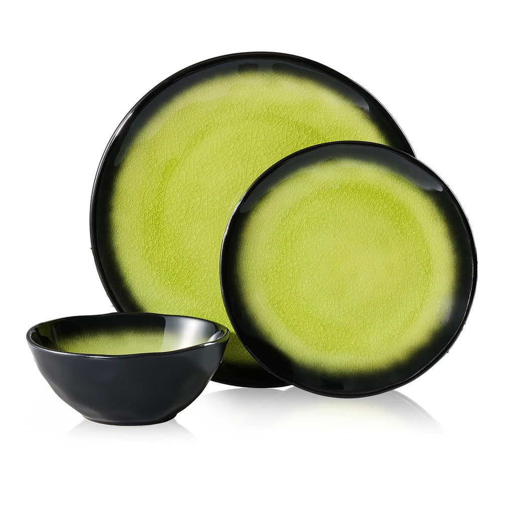 18-Piece Dinnerware Set for 6, Ceramic Plates and Bowls Sets