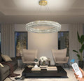 32-Inch Gold Ring Crystal Chandelier with Modern LED Lighting