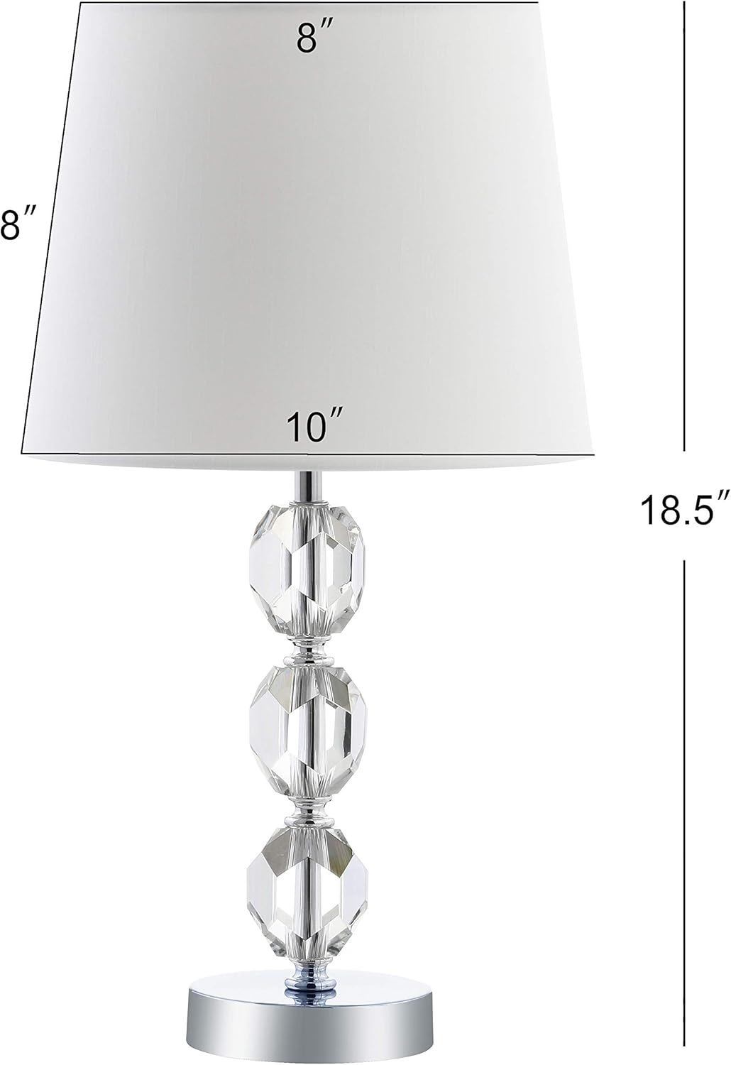 Brockton Clear Crystal/ Chrome 19-inch Bedroom Living Room Home Office Desk Nightstand Table Lamp (LED Bulb Included)