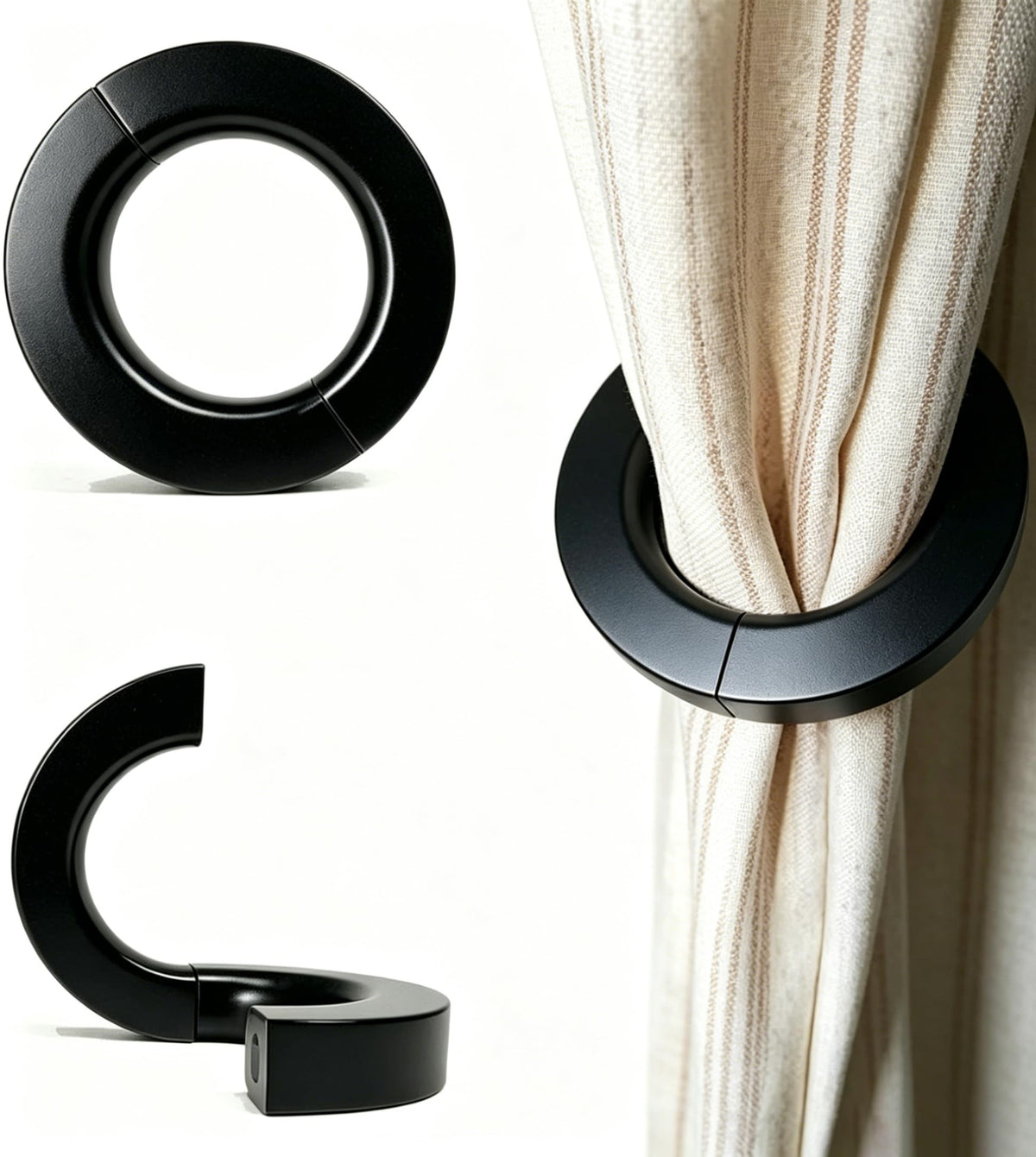 Wooden Curtain Tiebacks Holdbacks European Classic Retro Window Home Office Decorative Drapes Holders Strong - 2 Pcs