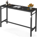 Outdoor Bar Table, Bar Height Outdoor Pub Table, 53 inch Long, Black